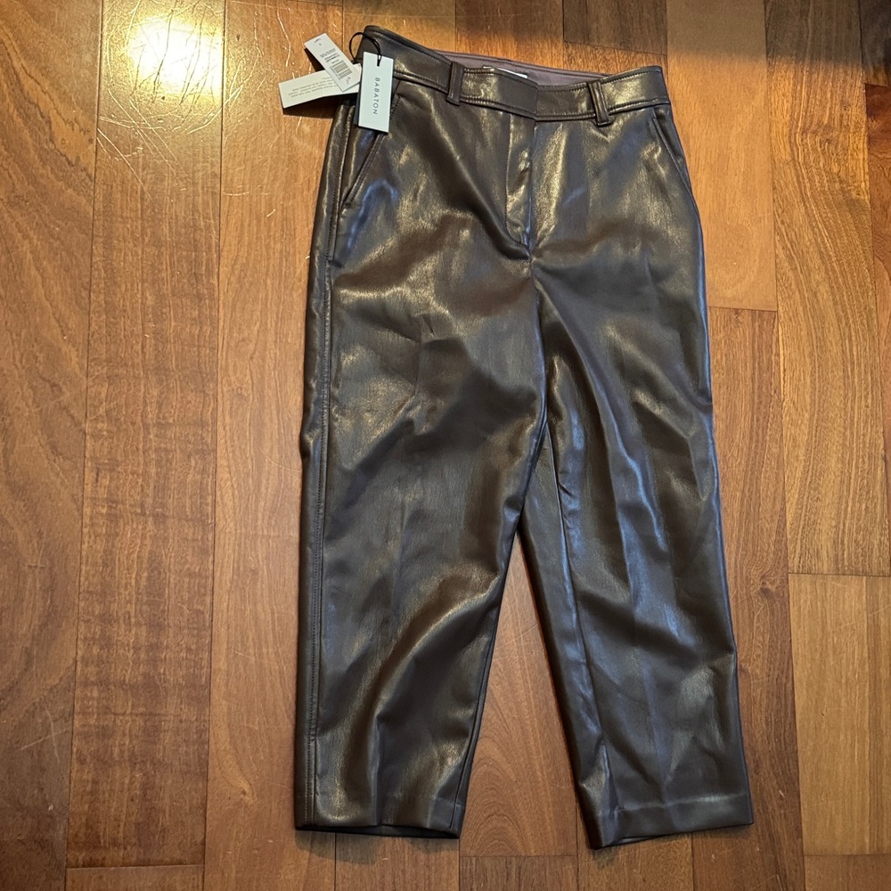 Aritzia Babaton vegan brown leather size 6